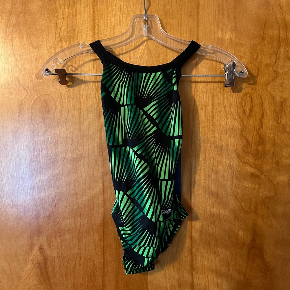 Dolfin Competition Green Swim Suit Swimsuit Girls Juniors Chloroban NWT Size 22